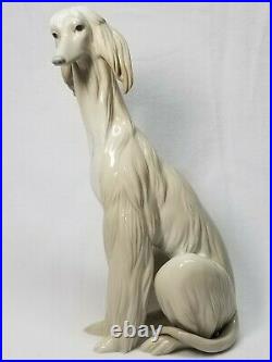 11 3/4 Tall Lladro Afghan Hound Dog Porcelain Figurine