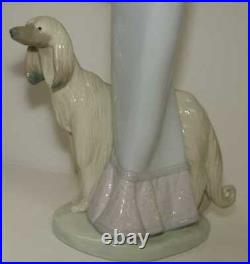 13 Lladro Stepping Out Lady Afghan Hound Dog Figurine 1537 by Juan Huerta