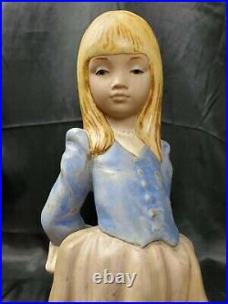 14 LLADRO ROSITA #2085 FIGURINE Blonde GIRL PUPPY DOG & ROSE GRES finish MINT