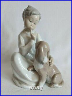 1970's LLADRO BOY WITH DOG 1970-97 PORCELAIN FIGURINE #4522G