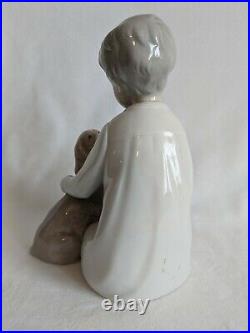 1970's LLADRO BOY WITH DOG 1970-97 PORCELAIN FIGURINE #4522G