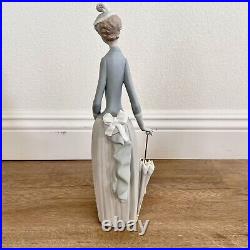 1971-74 Large 14 Lladro Woman with Umbrella & Dog Papillon Vincente Martinez