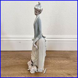 1971-74 Large 14 Lladro Woman with Umbrella & Dog Papillon Vincente Martinez