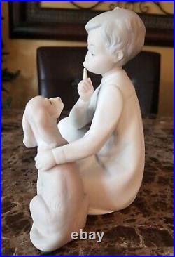 1971 LLADRO 7.5 Boy With Dog #4522 Figurine Matte Finish Vintage Retired