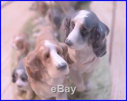 2000 Lladro Privilege Puppy Parade Girl Walking Dogs LZ61X
