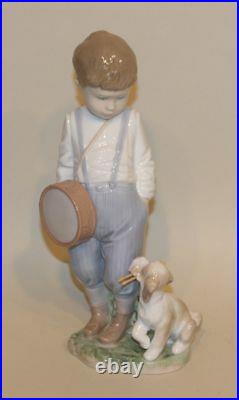 2003 Event Piece Retired Lladro Figurine Friendly Duet 6846 Boy Drum Puppy Dog