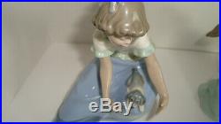 3 Porcelain Lladro Figurine Who's The Fairest Girl Dog Bath Bashful Signed Lot