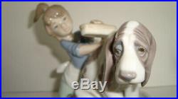 3 Porcelain Lladro Figurine Who's The Fairest Girl Dog Bath Bashful Signed Lot