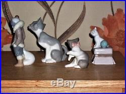 4 LLADRO figurines ESKIMO 5238 FEED ME 5113 CAT MOUSE 5236 DOG 6985 LLARDO SET