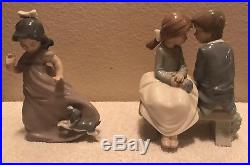 9 lladro NAO Figurine Porcelain Collection Lot Girl Boy Bunny Dog Cat Cake Phone