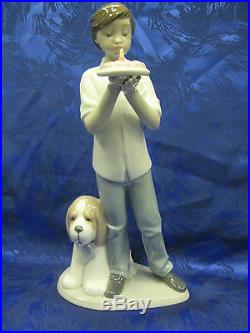 A Birthday Wish Male Boy And Dog Figurine Nao By Lladro #1738
