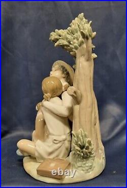 A Exquisite Large Very Rare Lladro Porcelain figurine of Young Boy Girl with Dog