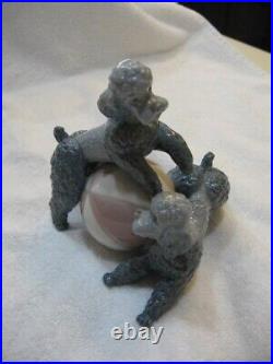 Adorable Vintage Lladro Porcelain Figurine Playful Dogs