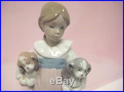 Arms Full Of Love Female With Dogs By Lladro #6419