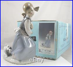 Authentic Lladro Porcelain Figurine Naughty Dog 01014982 With Box Girl and Dog