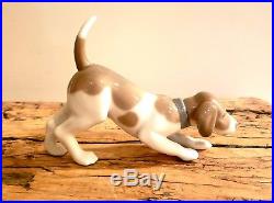 Authentic Retired Lladro Glazed On The Scent Beagle Dog Figurine #5348