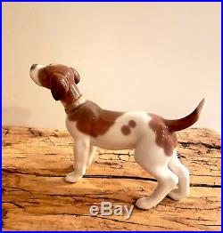 Authentic Retired Lladro On Guard Glazed Beagle Dog Figurine #5350