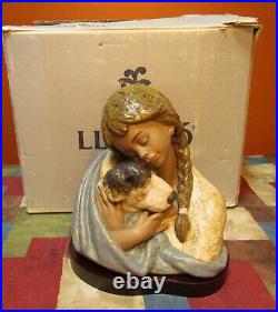 BREATHTAKING LLADRO #2199 DEVOTED FRIENDS GIRL & DOG-RETIRED-EXCELLENT/MINT withOB