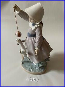 Beautiful Lladro Girl with dog and ball