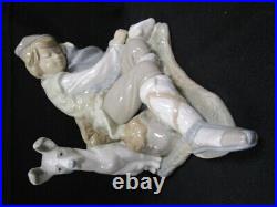 Beautiful Lladro NAO Boy Sleeping With Dog Figurine Scarce Piece & Rare
