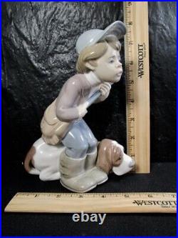 Beautiful Lladro The Hunter Boy Figure With Hound Dog Scarce Piece