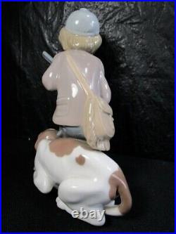 Beautiful Lladro The Hunter Boy Figure With Hound Dog Scarce Piece