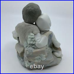 Bisque Porcelain Lladro Friendship Boy & Girl With Dog Figurine 6 1/4