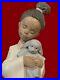 Black Legacy Lladro #6463 My Cuddly Puppy Girl Hugging Puppy Doll-excellent