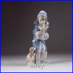 Boy Child Cute Small Puppies Dog Figurine Porcelain Vintage Lladro Spain 1992