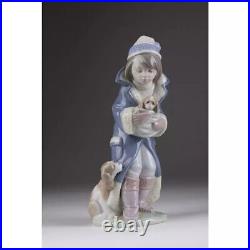 Boy Child Cute Small Puppies Dog Figurine Porcelain Vintage Lladro Spain 1992