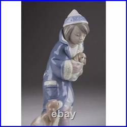 Boy Child Cute Small Puppies Dog Figurine Porcelain Vintage Lladro Spain 1992