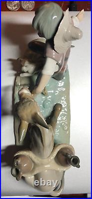 Boy & Dog Pulling Stubborn Donkey Lladro #5178 Juan Huerta