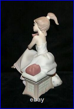 C'1988 Lladro # 5466 Chit-Chat Girl Speaking On Phone & Dalmatian Dog Figurine