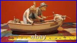 CHERISHED LLADRO #5215 FISHING WITH GRAMPS BOY & DOG-EXCELLENT/MINT withBASE