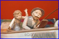 CHERISHED LLADRO #5215 FISHING WITH GRAMPS BOY & DOG-EXCELLENT/MINT withBASE