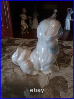 Charming Lladro Pekingese Dog Very Fine Porcelain Figurine Sweet Face