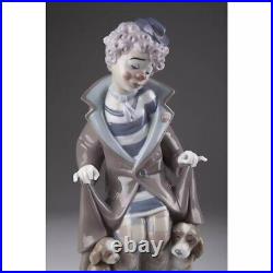 Clown Pierrot Puppy Dog Surprise Vintage Figurine Porcelain By Lladro Spain 1991