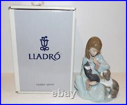 Darling Lladro #5640 Cat Nap Young Girl With Sleeping Cat & Dog Figurine In Box