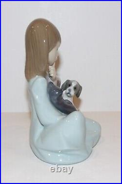 Darling Lladro #5640 Cat Nap Young Girl With Sleeping Cat & Dog Figurine In Box