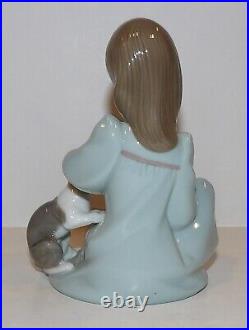 Darling Lladro #5640 Cat Nap Young Girl With Sleeping Cat & Dog Figurine In Box