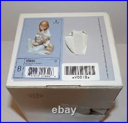 Darling Lladro #5640 Cat Nap Young Girl With Sleeping Cat & Dog Figurine In Box