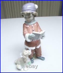 Darling Lladro 6714 A Christmas Duet Boy With Dog Figurine