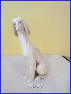 EXQUISITE LLADRO #1069 AFGHAN HOUND SITTING DOWN-EXCELLENT/MINT with O. BOX