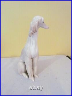 EXQUISITE LLADRO #1069 AFGHAN HOUND SITTING DOWN-EXCELLENT/MINT with O. BOX