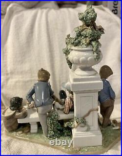 EXTREMELY RARE Lladro 16 wide figure puppy dog tails by Antonio Ramos 1989