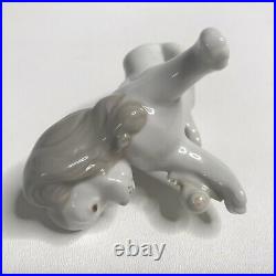 Early Lladro Dog with Snail Spaniel PP102G Pale Wash 4 Antennae Circa 1960 Retired