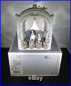 FANTASTIC LLADRO #6502 PLEASE COME HOME 2 PUPPY DOGS EXCELLENT with O. BOX