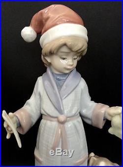 FREE FAST SHIPPINGLladro Dear Santa Boy withDog (6166 Mint Condition) Christmas