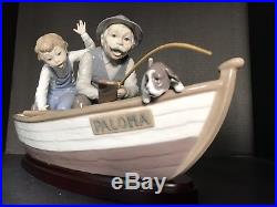 Fine LLADRO Jose Puche 5215 Fishing w Gramps Dog Boy Paloma Boat 16 Sculpture