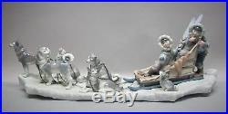 Fine MINT 25 LLADRO Onward Figurine #1742 Children with Dog Sled c. 1993